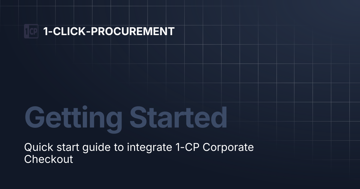 Getting Started | 1-CLICK-PROCUREMENT