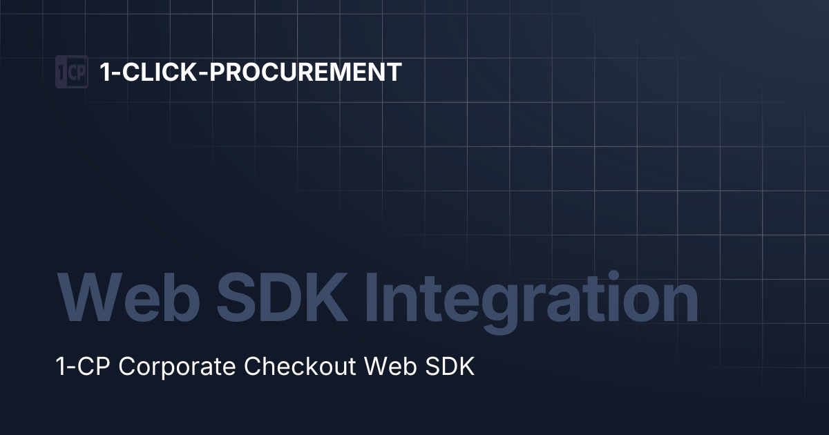 Web SDK Integration | 1-CLICK-PROCUREMENT